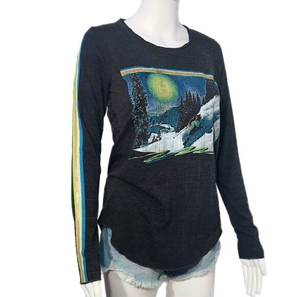 Chaser Retro Ski Graphic Long Sleeve Tee NWOT - Picture 2 of 11